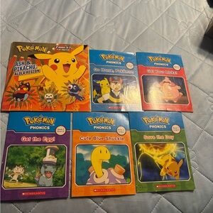 1-Pokemon 2- books in one & 5- Scholastic Pokemon Phonics Collection